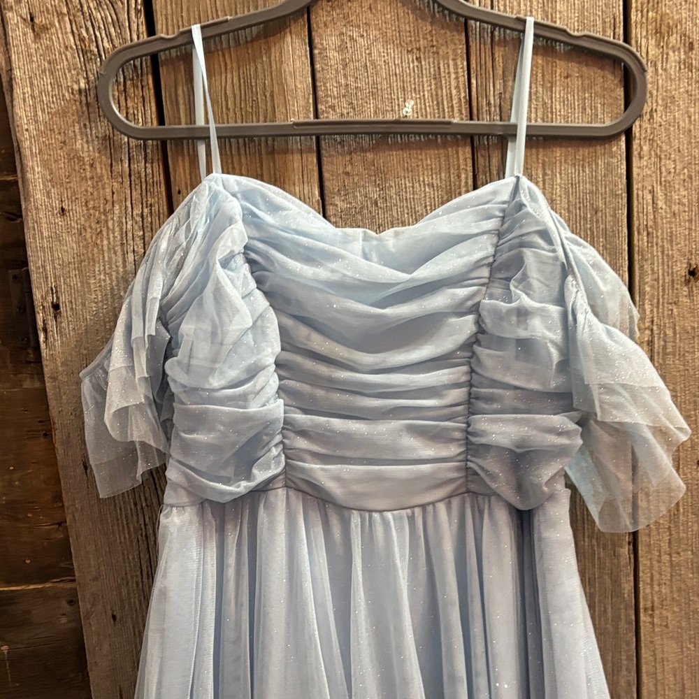 Chic Light Blue Off-Shoulder Prom Dress 14w - Picture 3 of 7